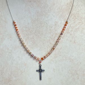 Sunstone and Pearl necklace